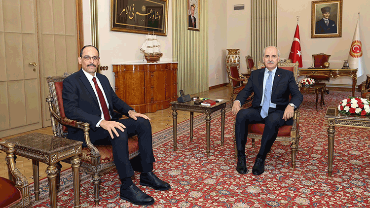 TBMM Başkanı Kurtulmuş, MİT Başkanı Kalını kabul etti