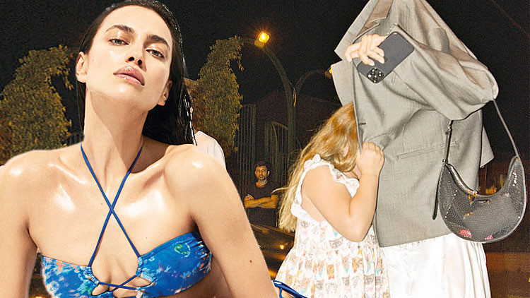 Irina Shayk ceketiyle yüzünü gizledi