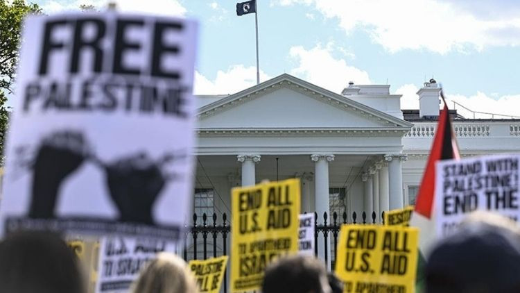 Beyaz Sarayın önünde Gazze protestosu