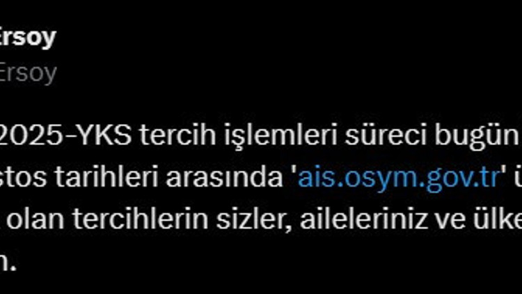 2025-YKS tercih işlemleri başladı