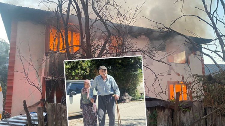 Boluda 2 katlı evde yangın Yaşlı çiftten acı haber