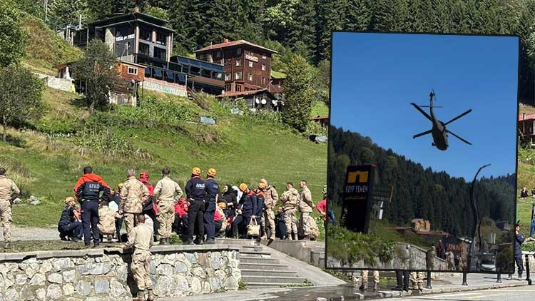 Ayder Turizm Merkezinde mahsur kalan vatandaşlar için tahliye çalışması başlatıldı