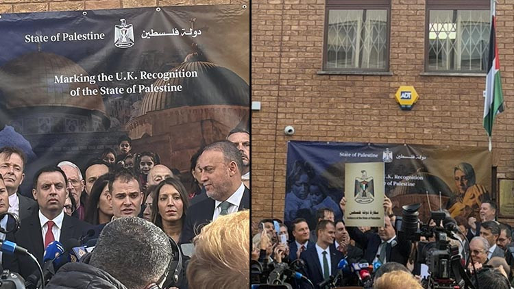 Londrada bir ilk: Filistin bayrağı göndere çekildi Londrada bir ilk: Filistin bayrağı göndere çekildi