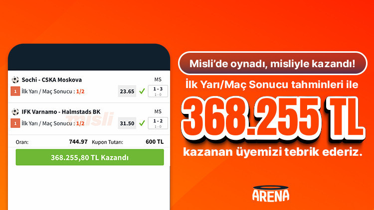 İlk Yarı / Maç Sonucu Tahminlerini Bildi Misliyle Kazandı