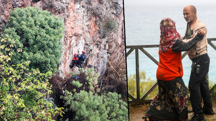 Antalyada falezlerde mahsur kaldı Kurtarıldıktan sonra bakın ne yaptı