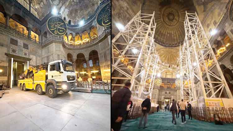 Bakanlıktan Ayasofya açıklaması: Zemini sağlama aldık