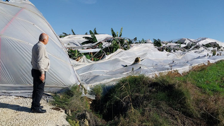 Manavgatta hortum, seralara zarar verdi