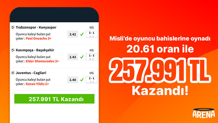 Misli’de oyuncu bahislerine oynadı 20.61 oran ile 257.991 TL kazandı… Misli’de oyuncu bahislerine oynadı 20.61 oran ile 257.991 TL kazandı…
