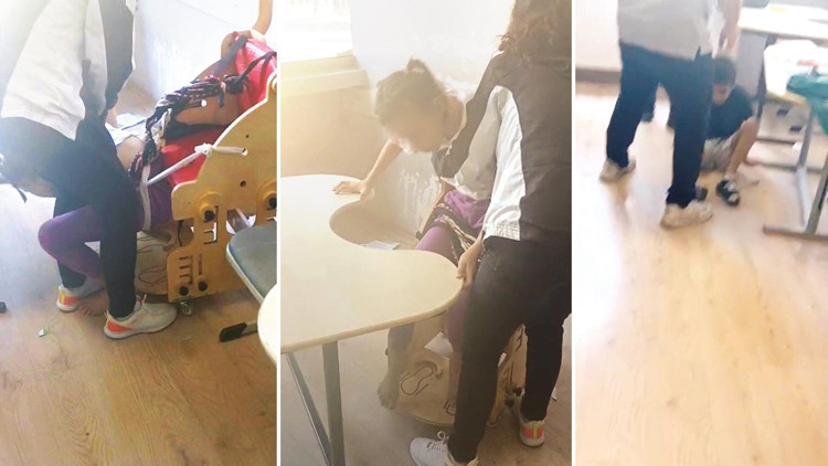 Otizmli çocukları sıralara bağladılar... İnsanlığınız batsın Otizmli çocukları sıralara bağladılar... İnsanlığınız batsın