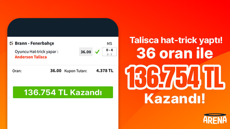 Talisca hat-trick yaptı Misli üyesi 136.754 TL kazandı…