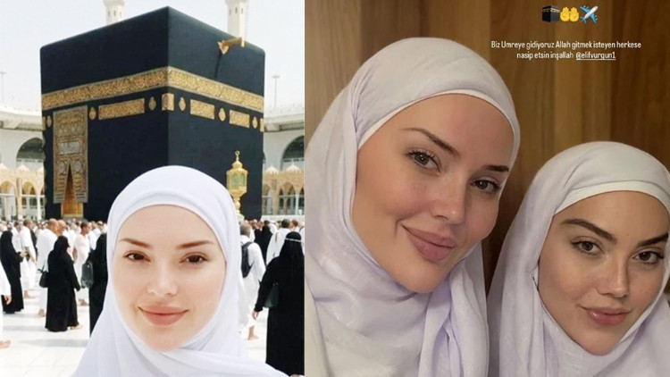 Cansu Taşkın kardeşiyle umrede