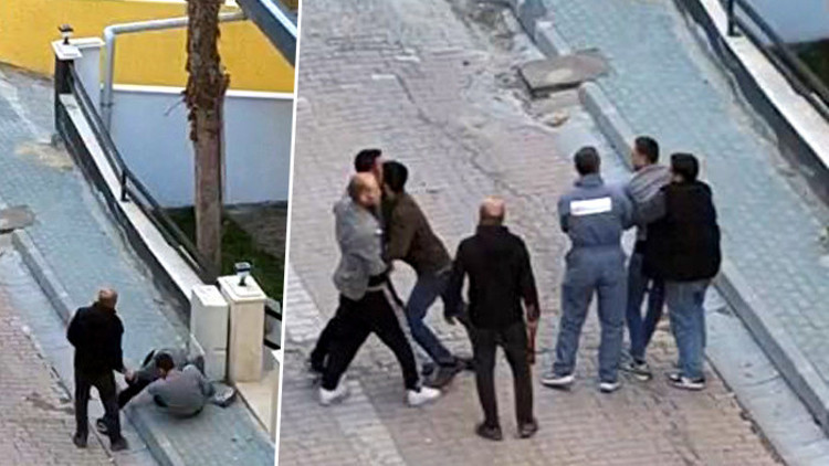 Avcılarda satırlı kavga: Hurdacılar birbirine girdi O anlar kamerada