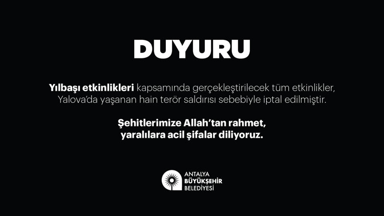 Antalyada yılbaşı etkinlikleri iptal edildi