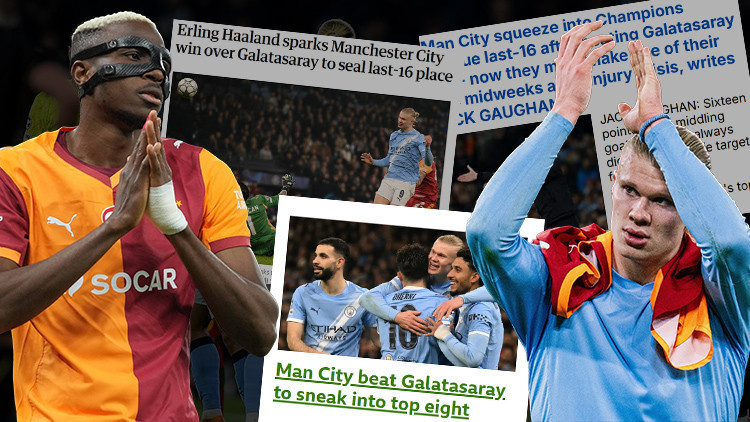 Manchester Citynin Galatasaray galibiyeti İngiliz manşetlerinde