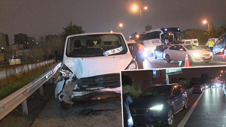 Ümraniyede zincirleme kaza: Trafik yoğunluğu oluştu