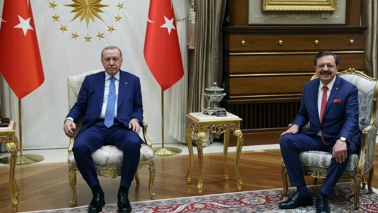 Cumhurbaşkanı Erdoğan TOBB Başkanı Hisarcıklıoğlunu kabul etti