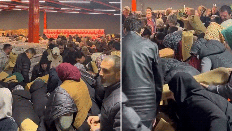 Bursada yeni açılan mağazada indirim izdihamı