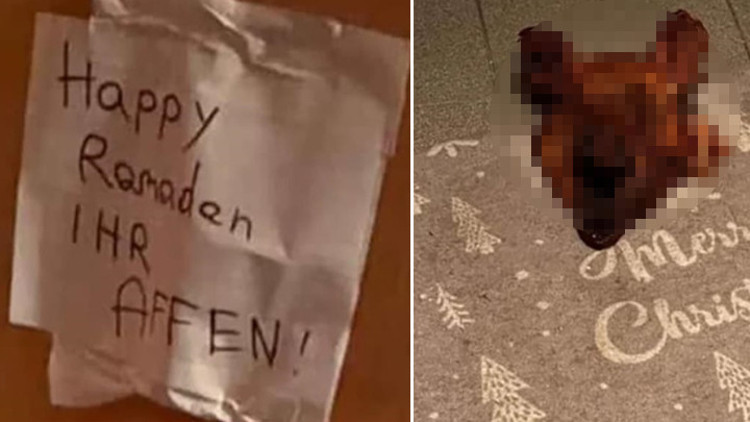 Müslüman ailenin kapısına domuz kafası bırakıldı