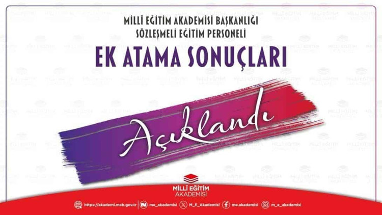 Milli Eğitim Akademisi ek atama sonuçları açıklandı Milli Eğitim Akademisi ek atama sonuçları açıklandı