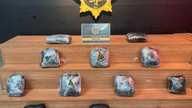 Şanlıurfada 8 kilo skunk ele geçirildi