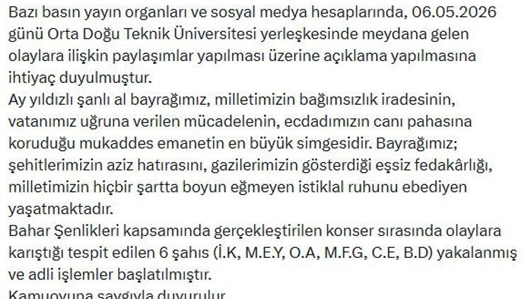 ODTÜ Bahar Şenliklerindeki olaylara 6 gözaltı