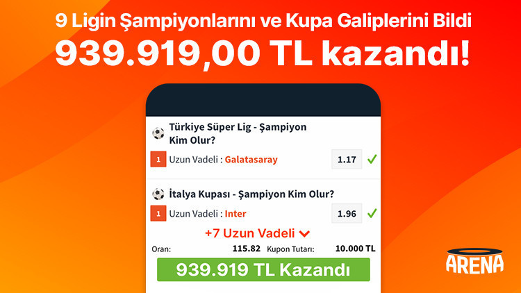 9 Ligin Şampiyonlarını ve Kupa Galiplerini Bildi 939.919,00 TL kazandı