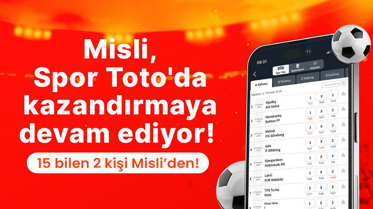 Misli, Spor Totoda kazandırmaya devam ediyor 15 bilen 2 kişi Misli’den