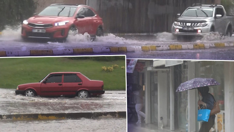 Yalova’da cadde ve sokaklar göle döndü Yalova’da cadde ve sokaklar göle döndü