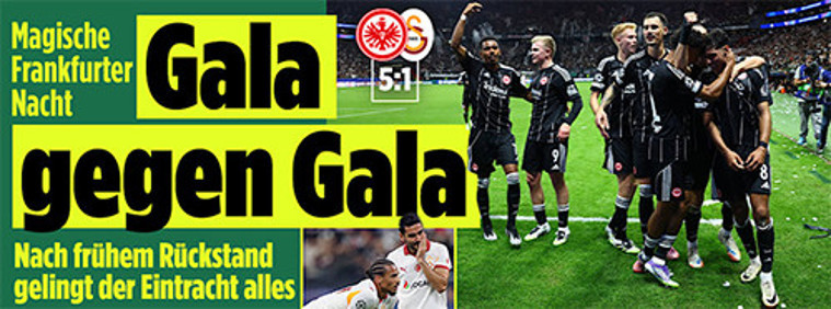 Galatasarayın ağır Frankfurt yenilgisi Alman basınında Büyülü gece Frankfurt ezdi