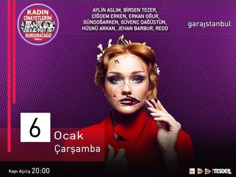 Usta sanatçılar kadın cinayetlerini durdurmak için aynı sahnede