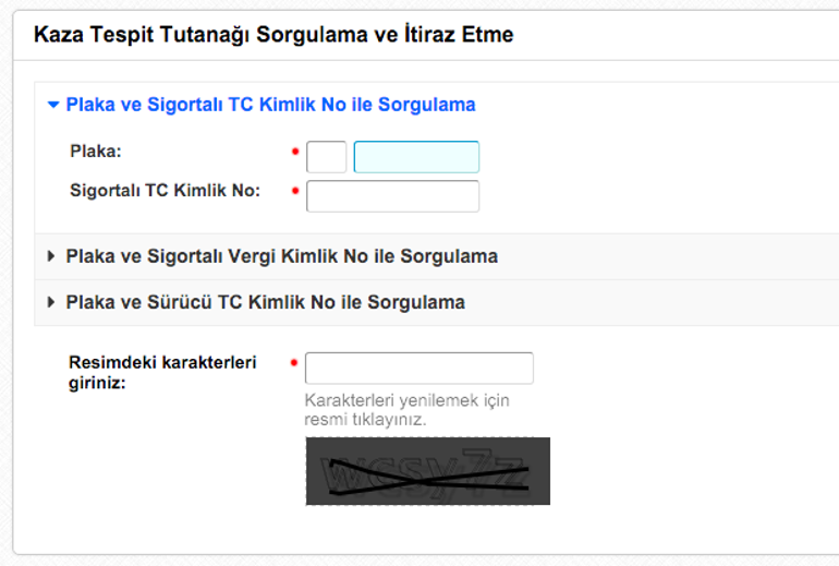 Araç kaza tespit tutanağı sorgulama nasıl yapılır Tramer kusur durumu nasıl sorgulanır