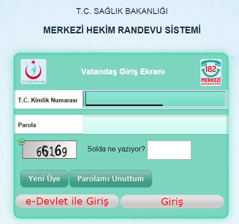 MHRS online randevu alma işlemi