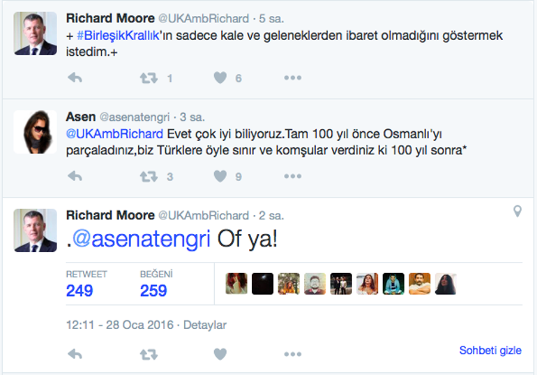 İngiliz Büyükelçi Richard Mooreu da isyan ettirdik