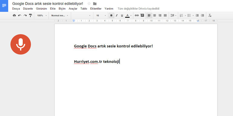 Google Docs artık sesle kontrol edilebiliyor