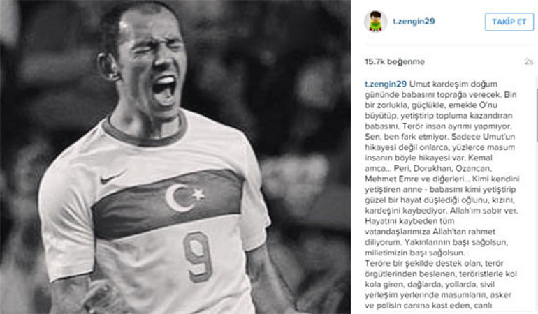 Tolga Zenginden teröre tepki