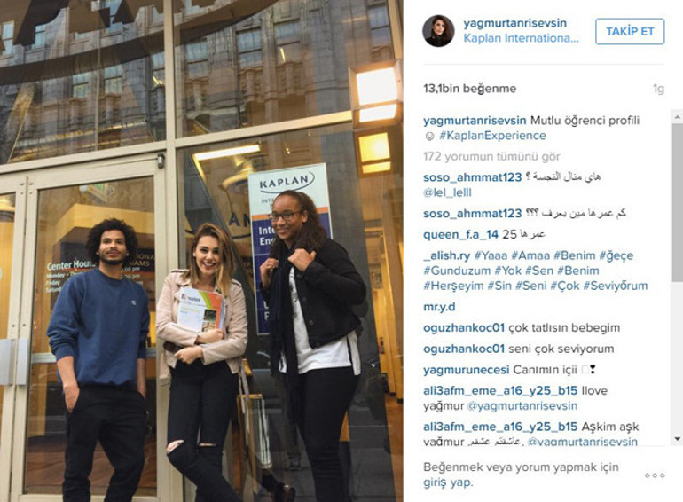 Yağmur Tanrısevsin dil eğitimi için Amerikaya gitti