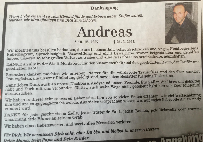 Ailesi gazete ilanıyla ‘kamikaze pilot’u andı