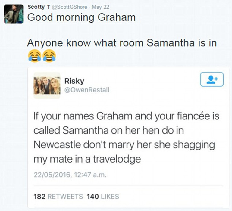 Twitterda böylesi görülmemişti: Nişanlın şu an seni bir otelde arkadaşımla aldatıyor