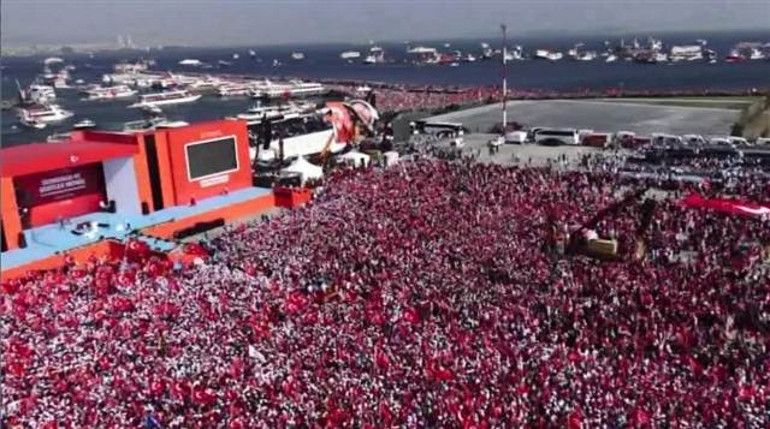 Yenikapıdaki mitinge kaç milyon kişi katıldı
