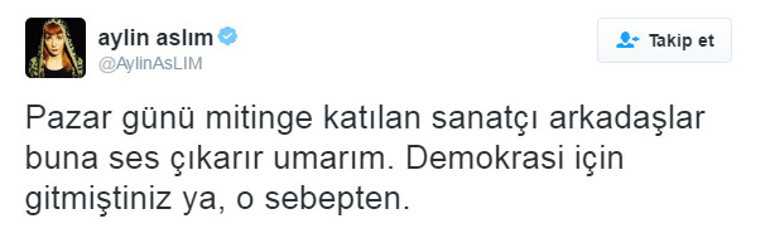 Aylin Aslımdan Sılaya destek