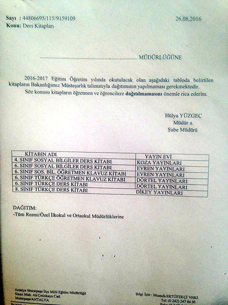 Ders kitaplarına FETÖ ayarı