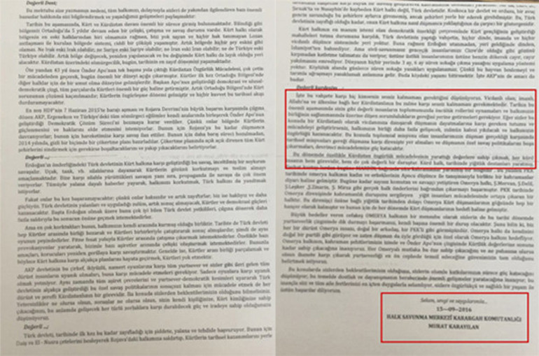 PKKdan aşiret liderlerine isyan mektubu