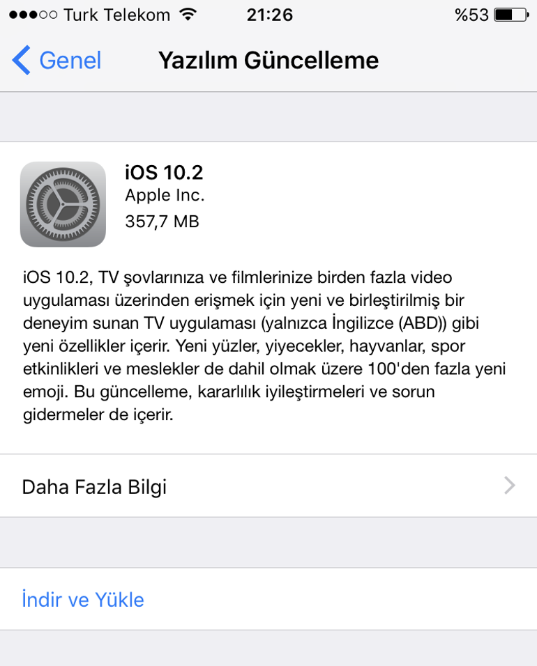 iPhonelar için iOS 10.2 güncellemesi yayınlandı İndirin