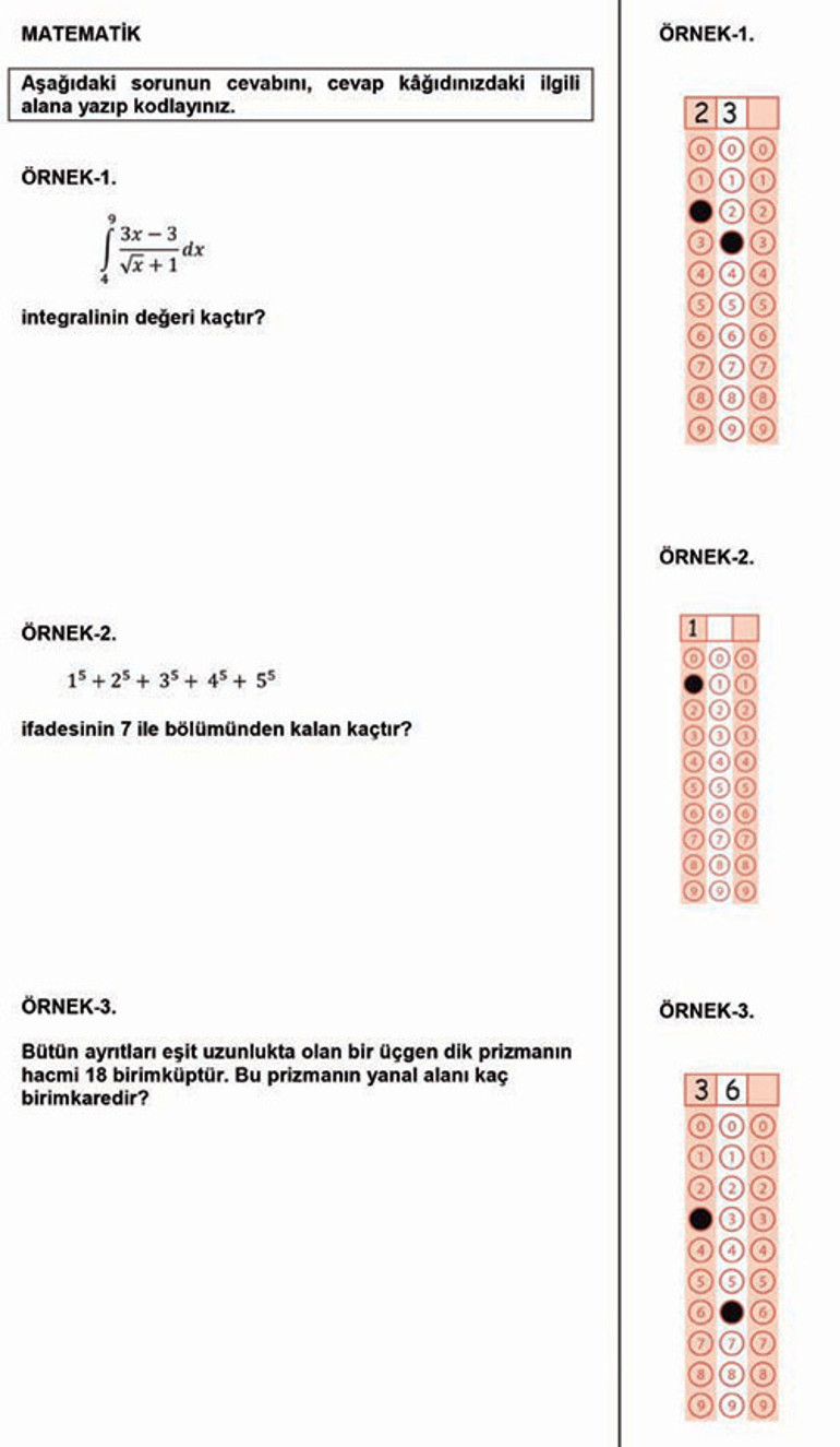 LYS açık uçlu soru örnekleri ÖSYM tarafından yayımlandı İşte 2017 sınav değişiklikleri
