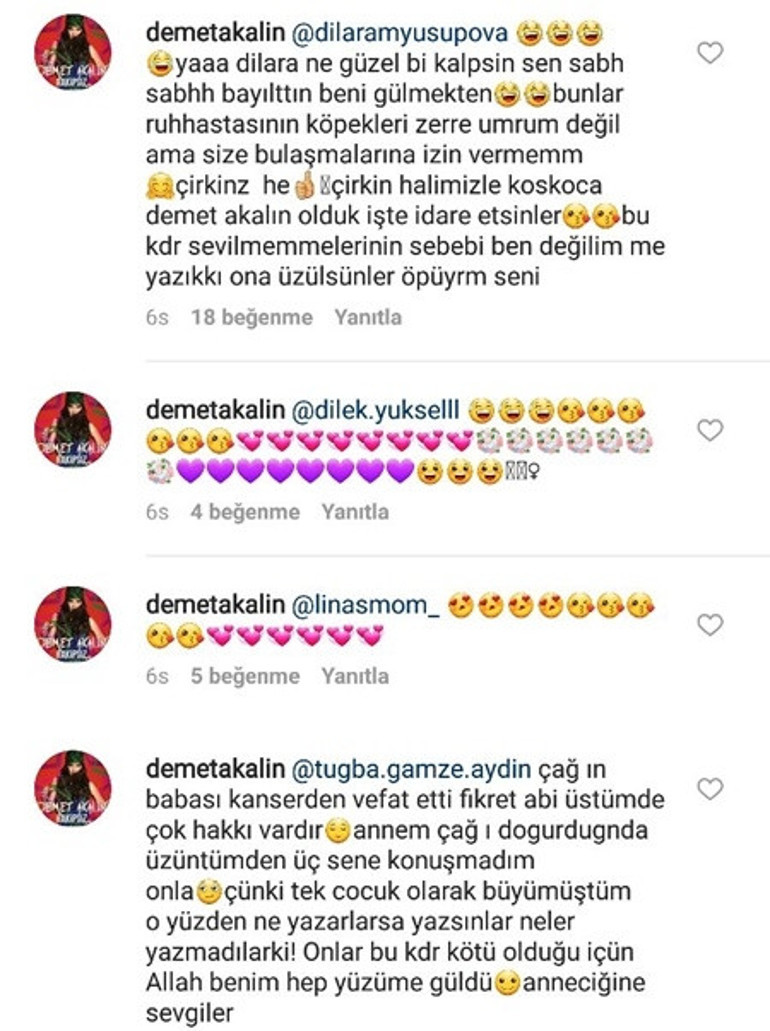 Demet Akalının çıldırtan yorumlar