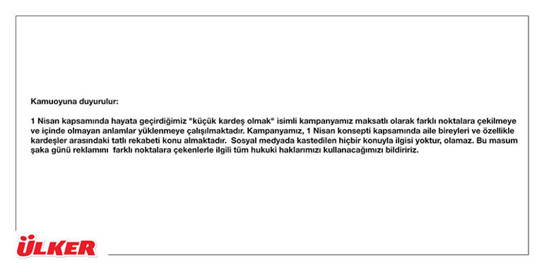 Ortalığı karıştıran reklama Ülkerden açıklama