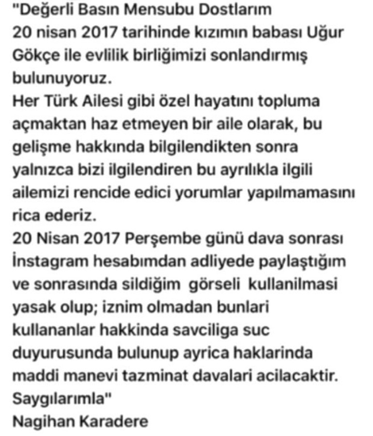 Nagihan Karadere boşandı