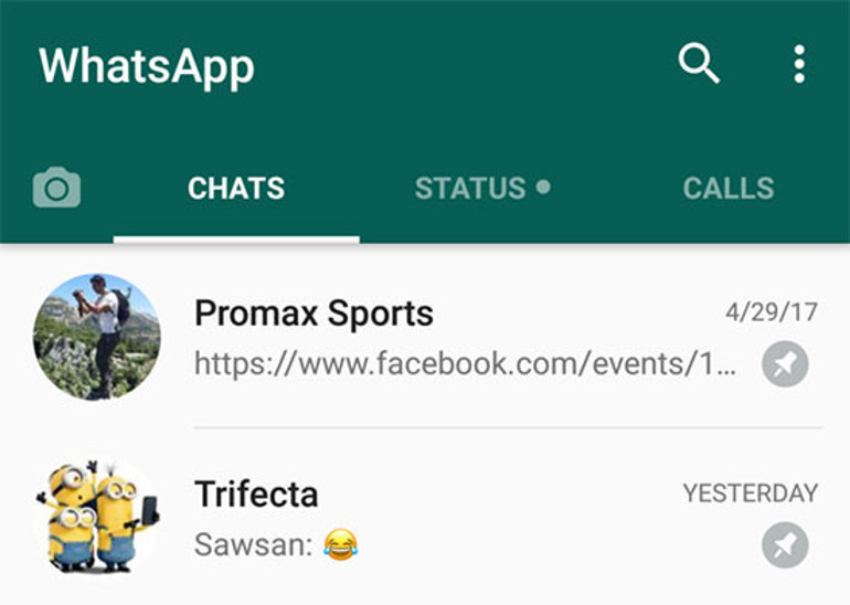 Whatsappta sohbetler tepeye sabitlenecek