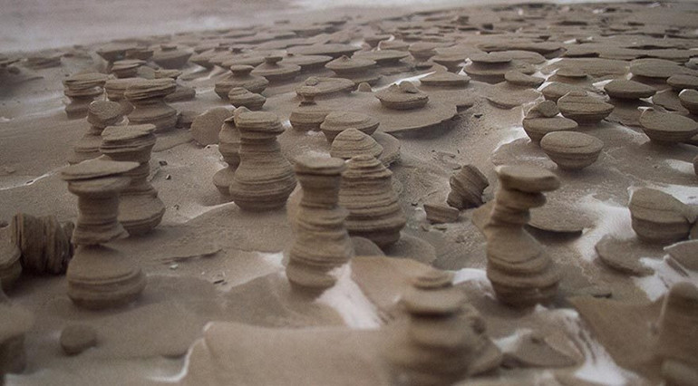 Michigan Gölü’nde rüzgârın ortaya çıkardığı ilginç fotoğraflar