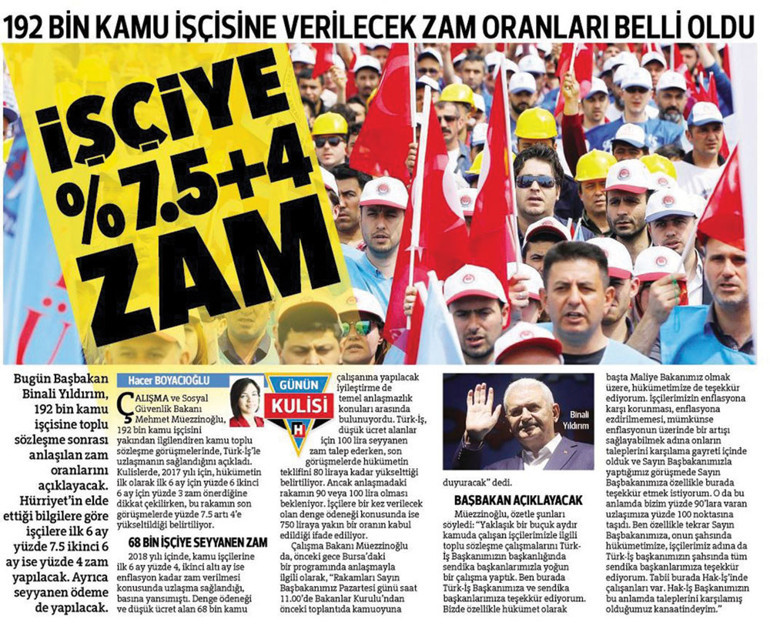 Zam pazarlığında ‘Hürriyet’ etkisi